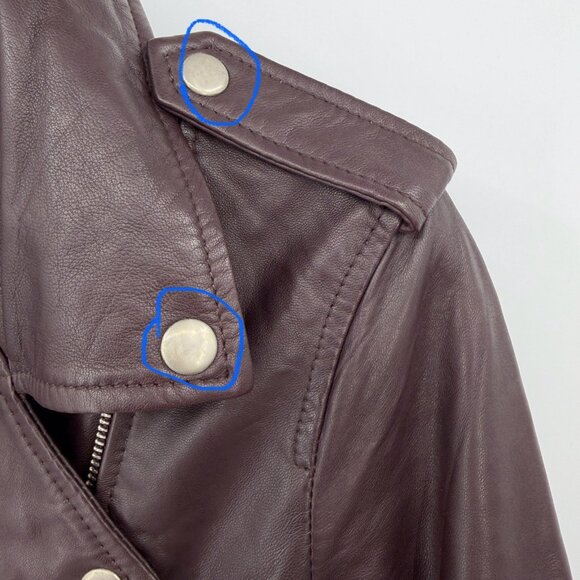 Quince Women's Port Leather Motorcycle Jacket sz M Medium Sheep Leather Belted - Picture 9 of 16